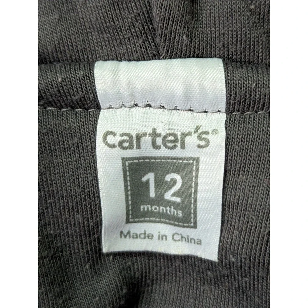 Carters Puppy Jacket Costume Infant 12 mos Gray Spotted Zip Hooded Halloween